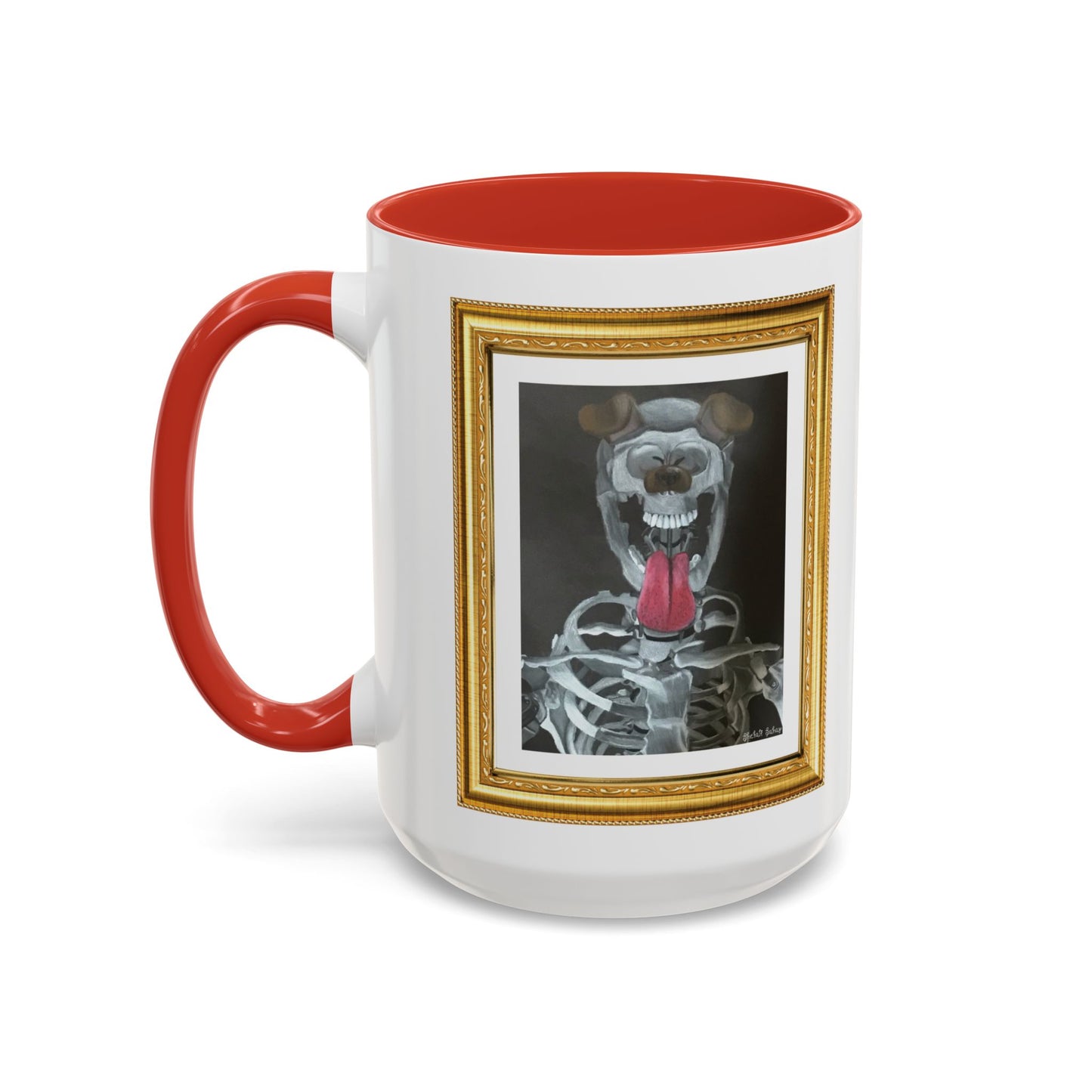 Skeleton Taking A Snapchat Selfie | Accent Coffee Mug (11, 15oz)