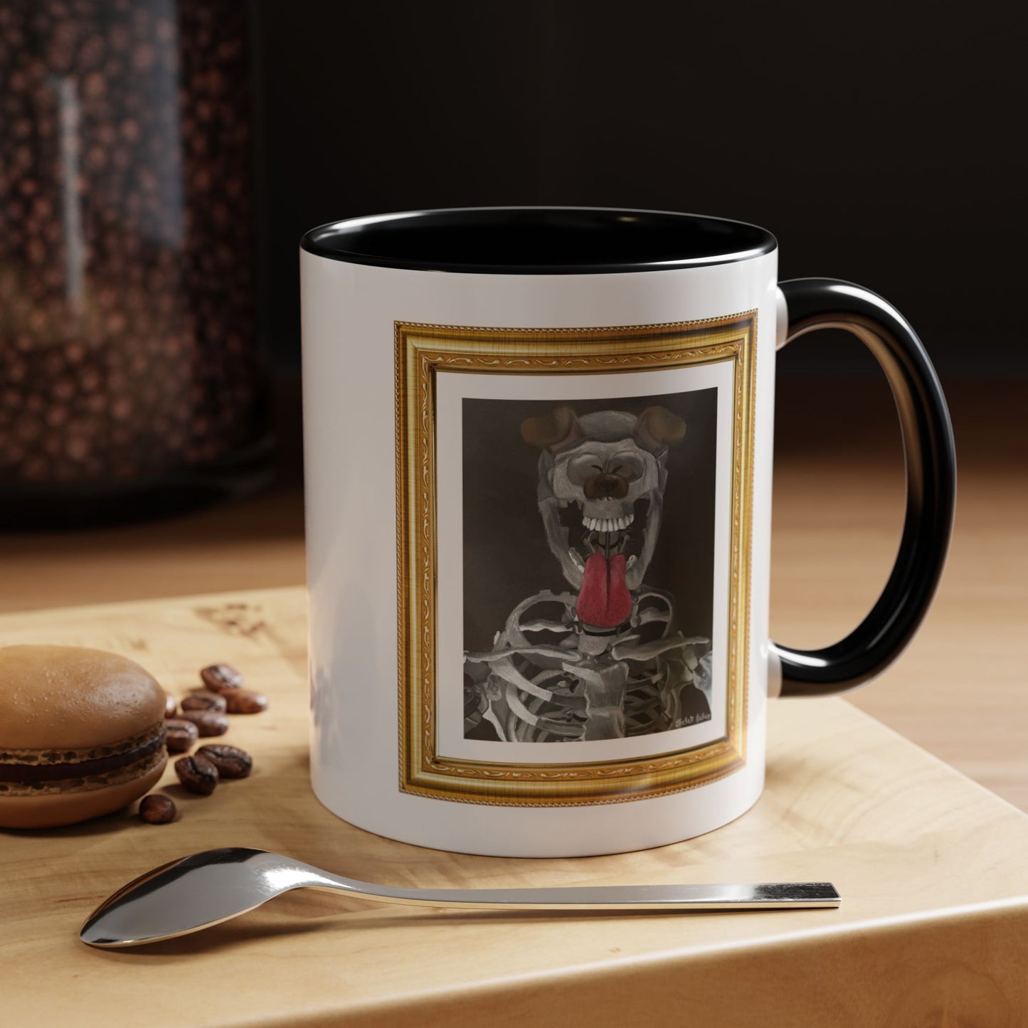 Skeleton Taking A Snapchat Selfie | Accent Coffee Mug (11, 15oz)