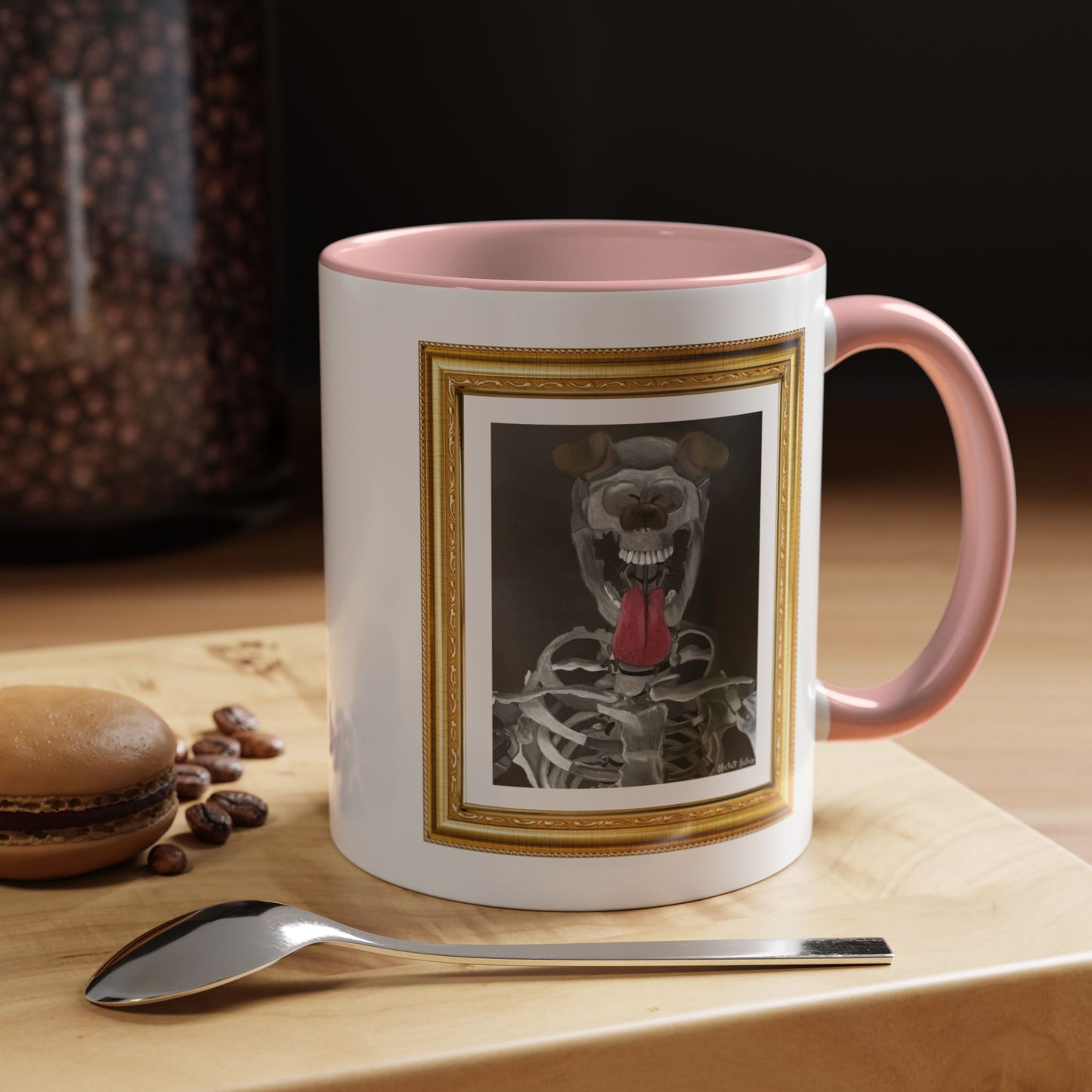 Skeleton Taking A Snapchat Selfie | Accent Coffee Mug (11, 15oz)