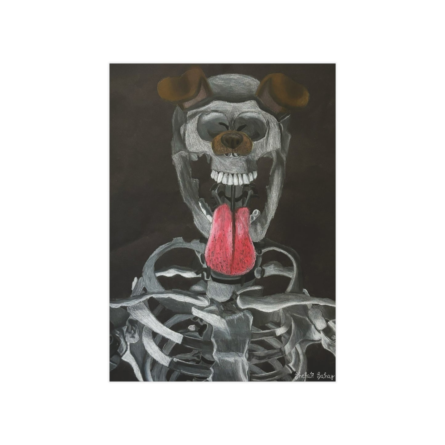 Skeleton Taking A Snapchat Selfie | Unframed Prints