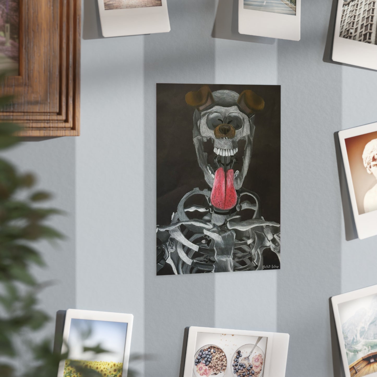 Skeleton Taking A Snapchat Selfie | Unframed Prints