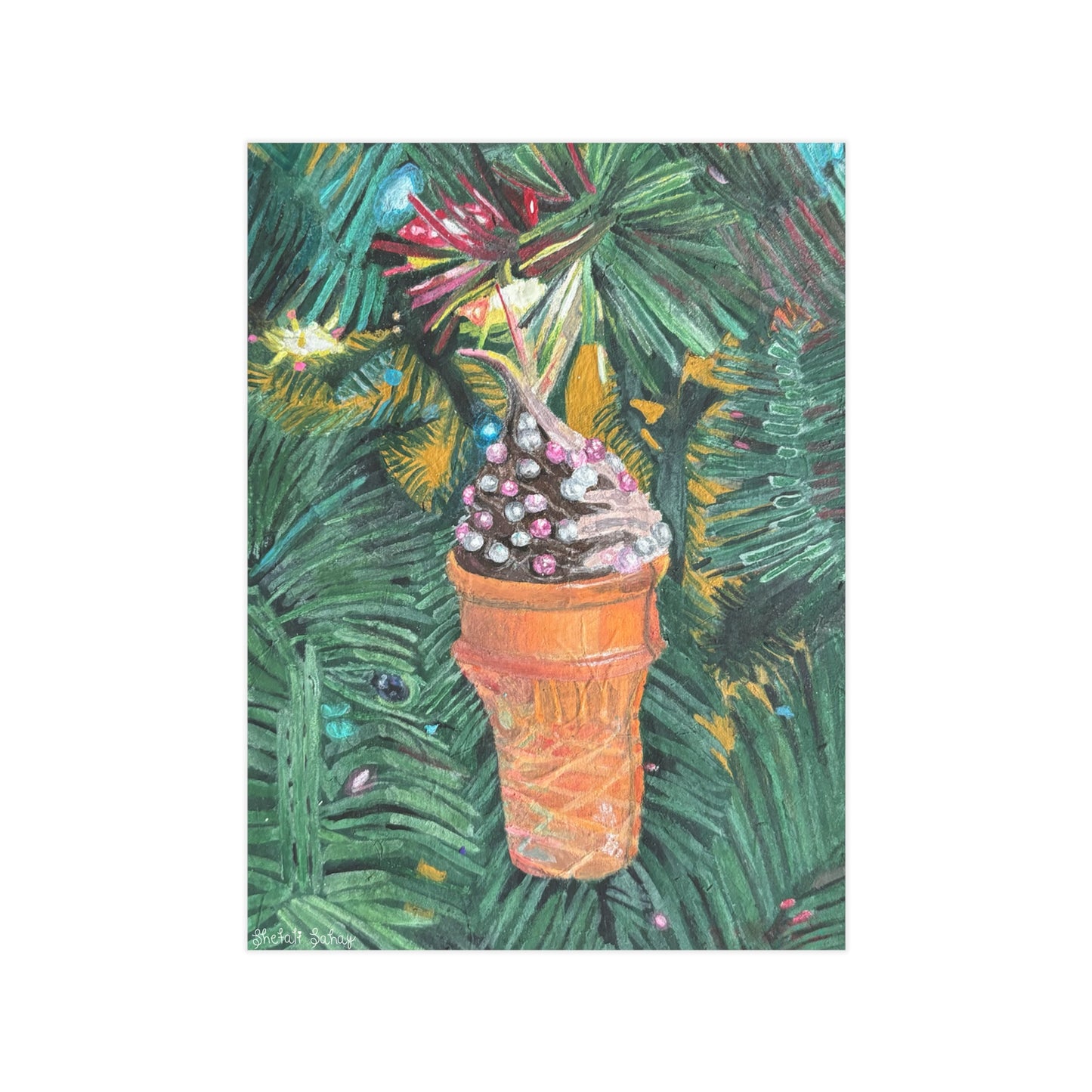 A Lifelike Ice Cream Ornament | Unframed Prints