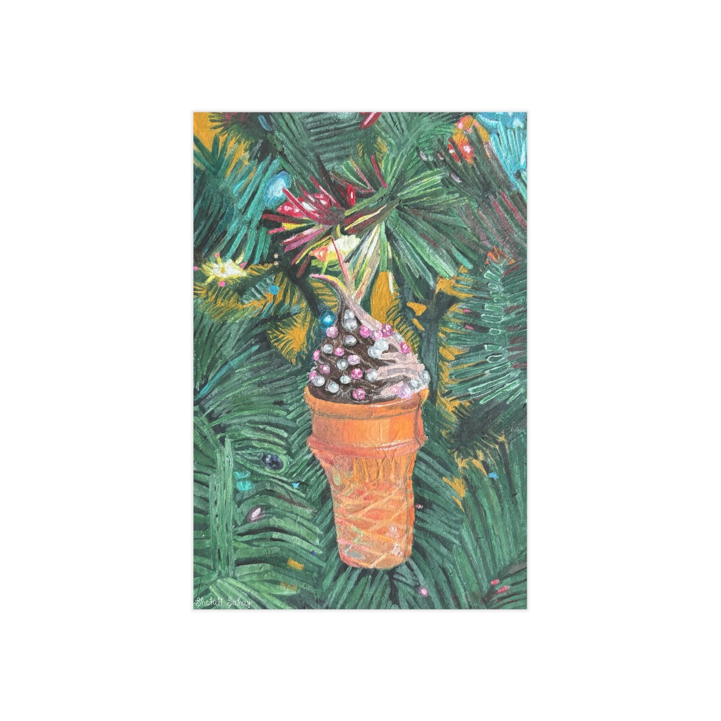 A Lifelike Ice Cream Ornament | Unframed Prints