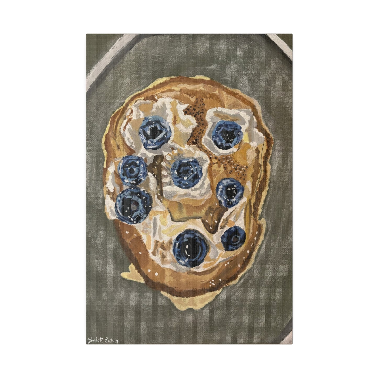 Happy Blueberry Pancake | Matte Canvas, Stretched, 0.75"