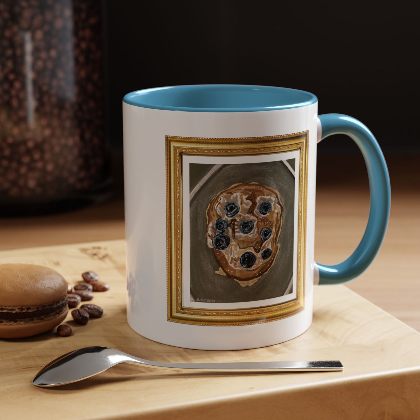 Happy Blueberry Pancake | Accent Coffee Mug (11, 15oz)