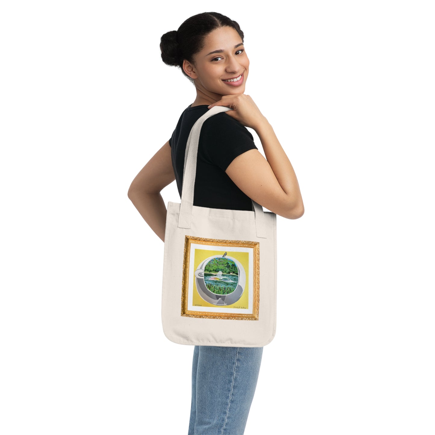 A Cup Of Watchung Lake | Organic Canvas Tote Bag