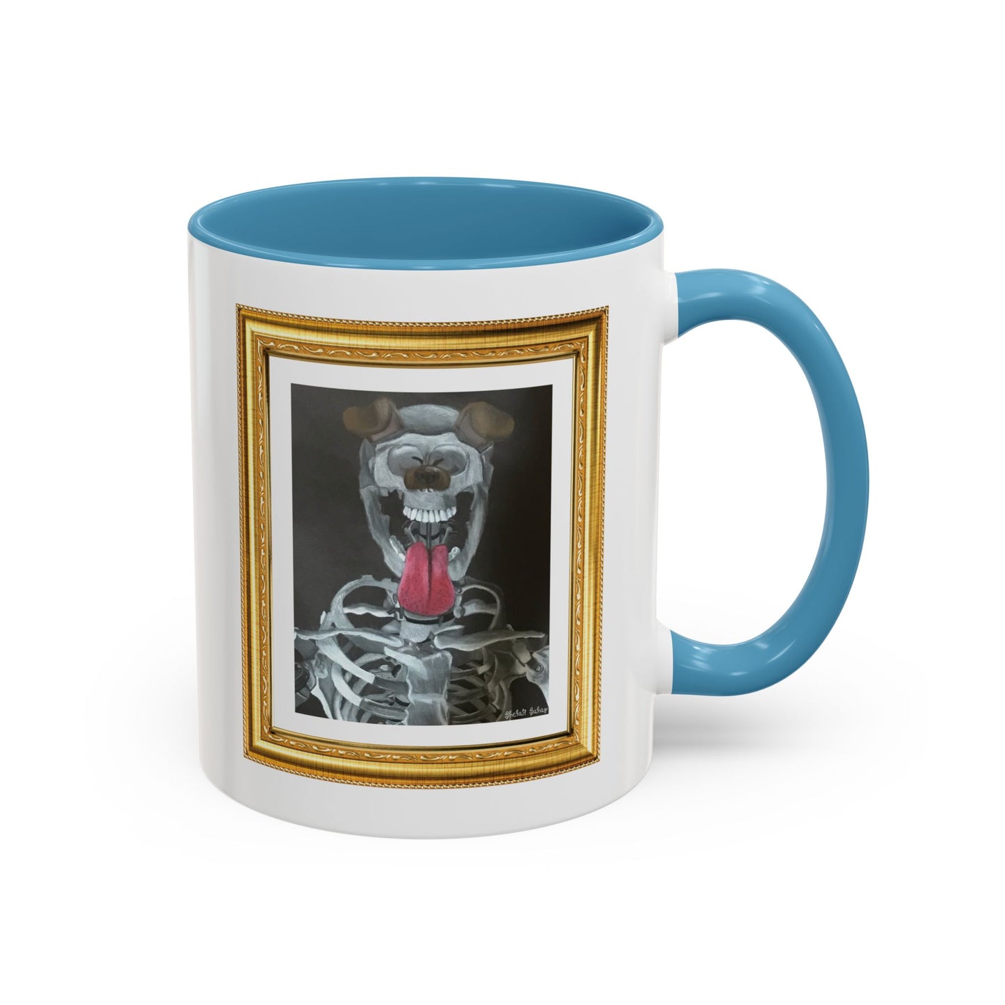 Skeleton Taking A Snapchat Selfie | Accent Coffee Mug (11, 15oz)