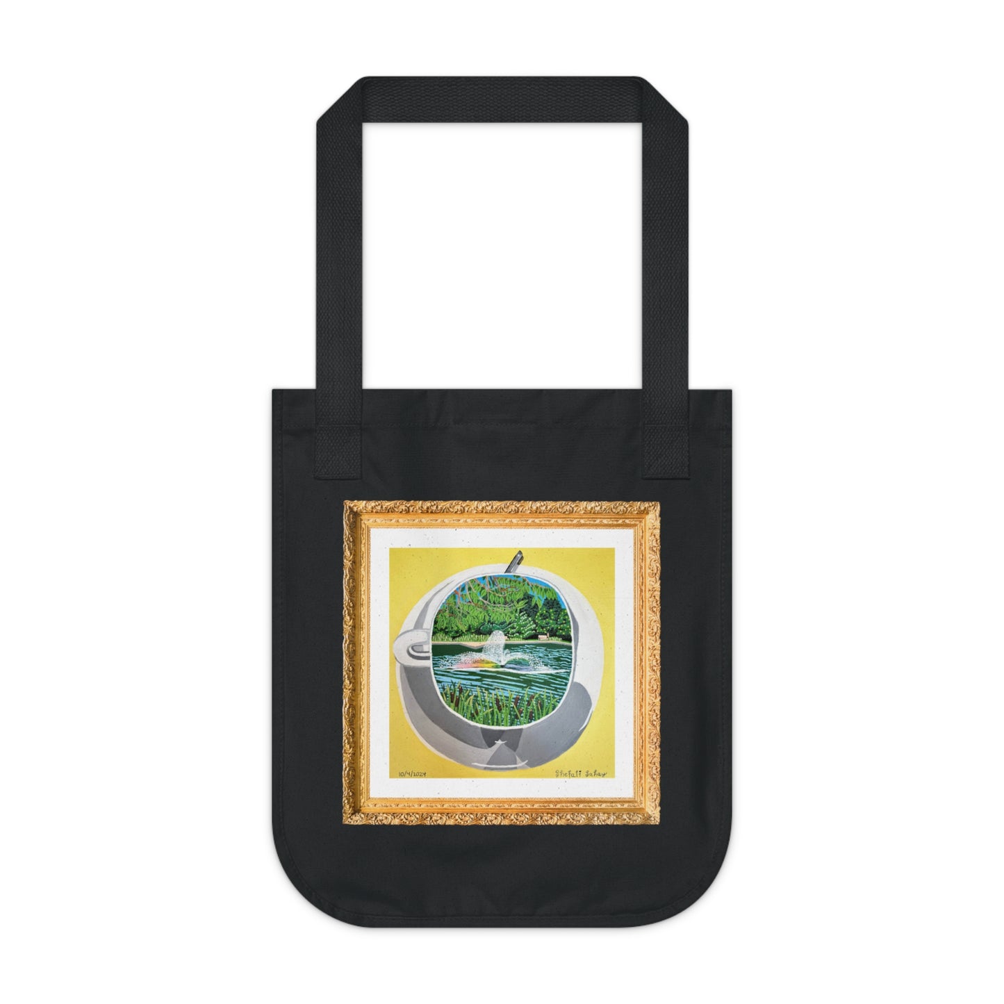 A Cup Of Watchung Lake | Organic Canvas Tote Bag