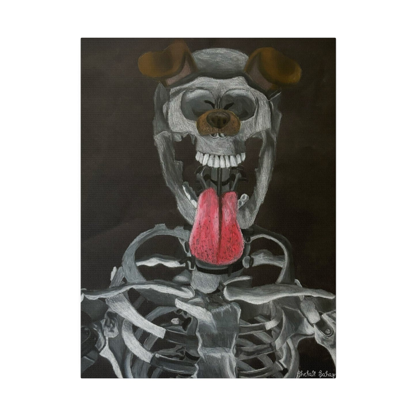 Skeleton Taking A Snapchat Selfie | Matte Canvas, Stretched, 0.75"