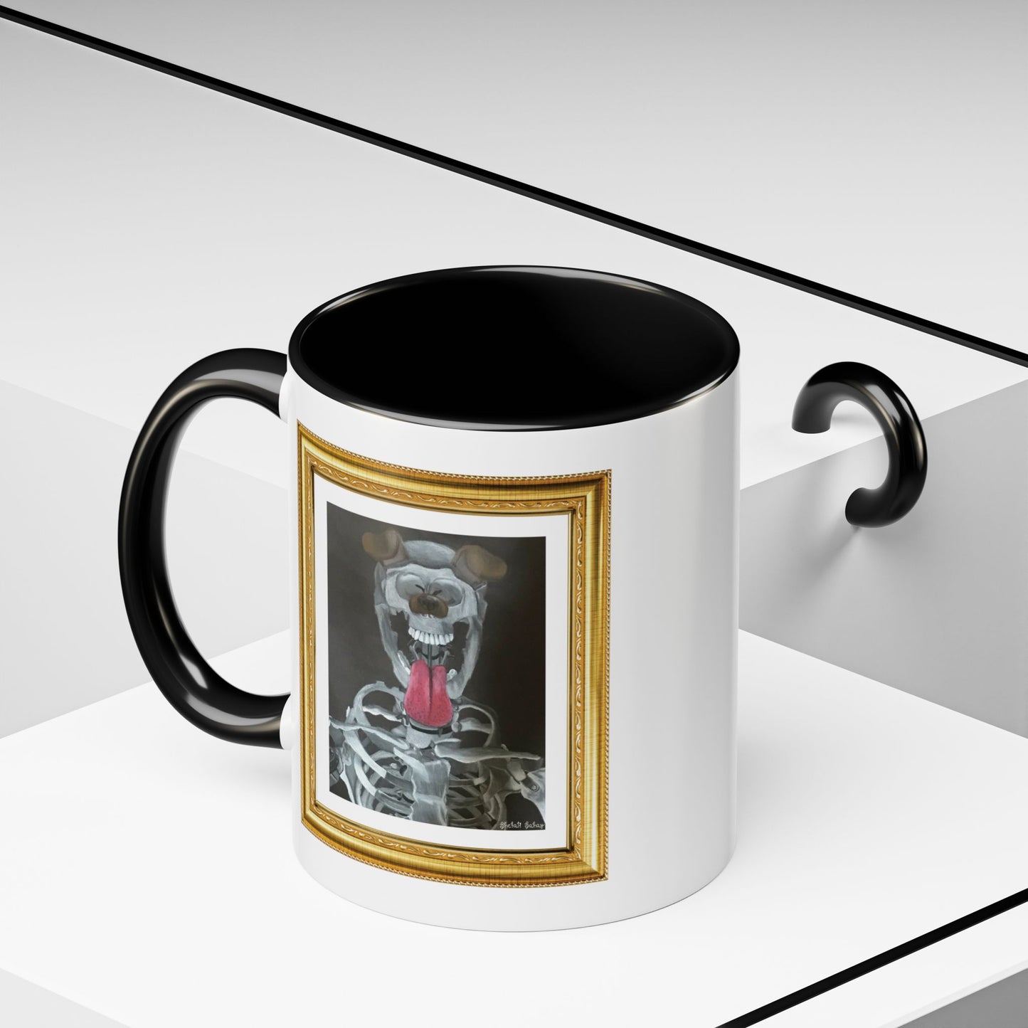 Skeleton Taking A Snapchat Selfie | Accent Coffee Mug (11, 15oz)