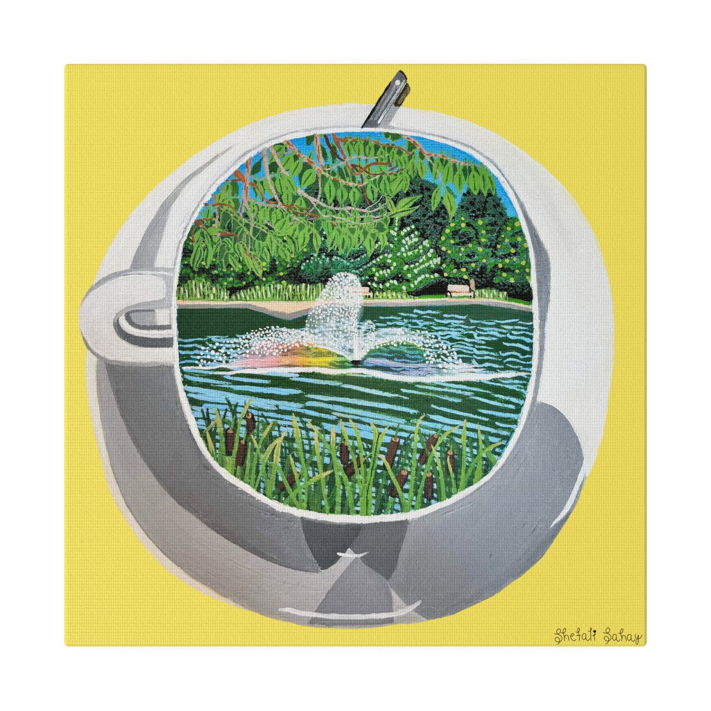 A Cup Of Watchung Lake | Matte Canvas, Stretched, 0.75"