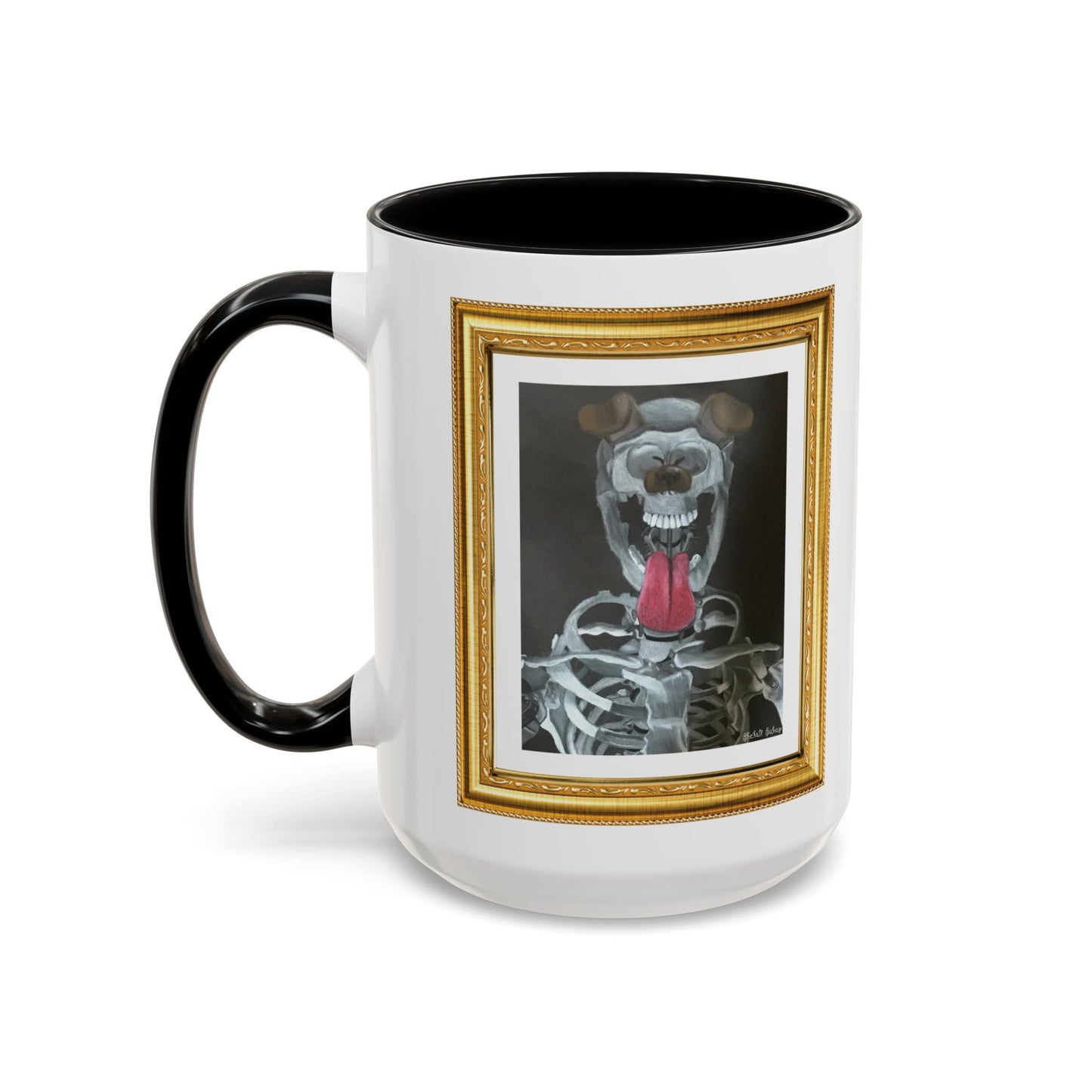 Skeleton Taking A Snapchat Selfie | Accent Coffee Mug (11, 15oz)