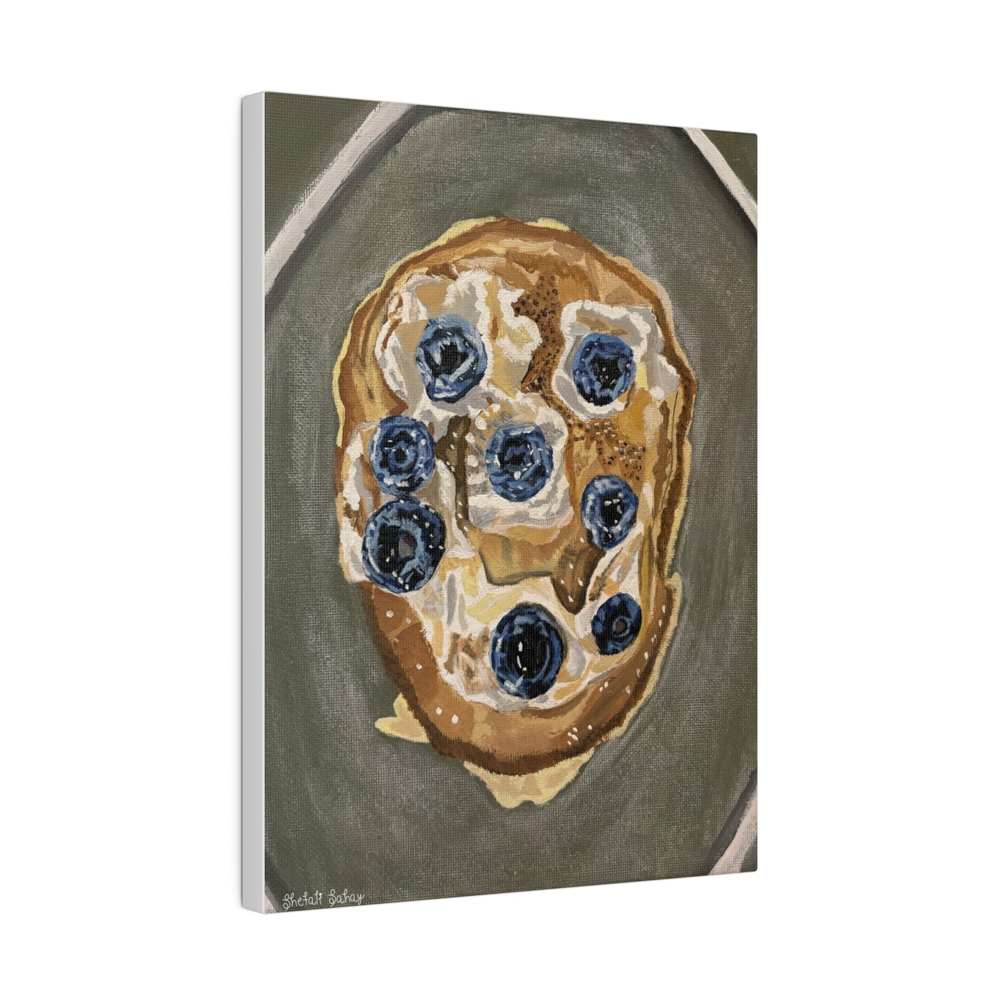 Happy Blueberry Pancake | Matte Canvas, Stretched, 0.75"