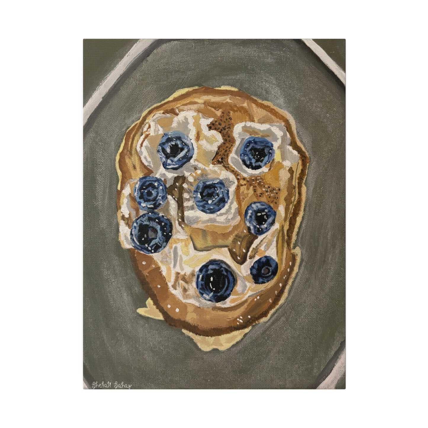 Happy Blueberry Pancake | Matte Canvas, Stretched, 0.75"