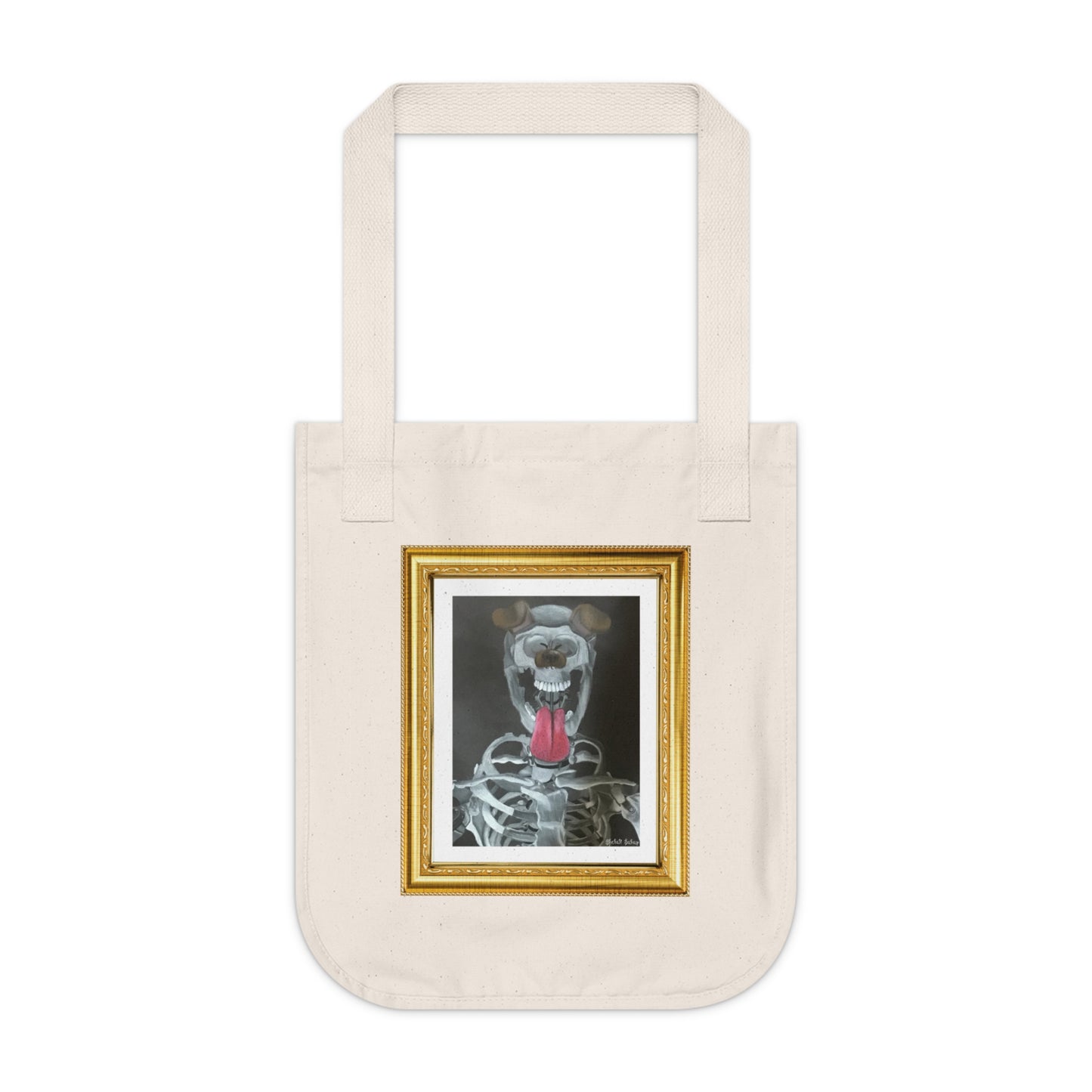 Skeleton Taking A Snapchat Selfie | Organic Canvas Tote Bag