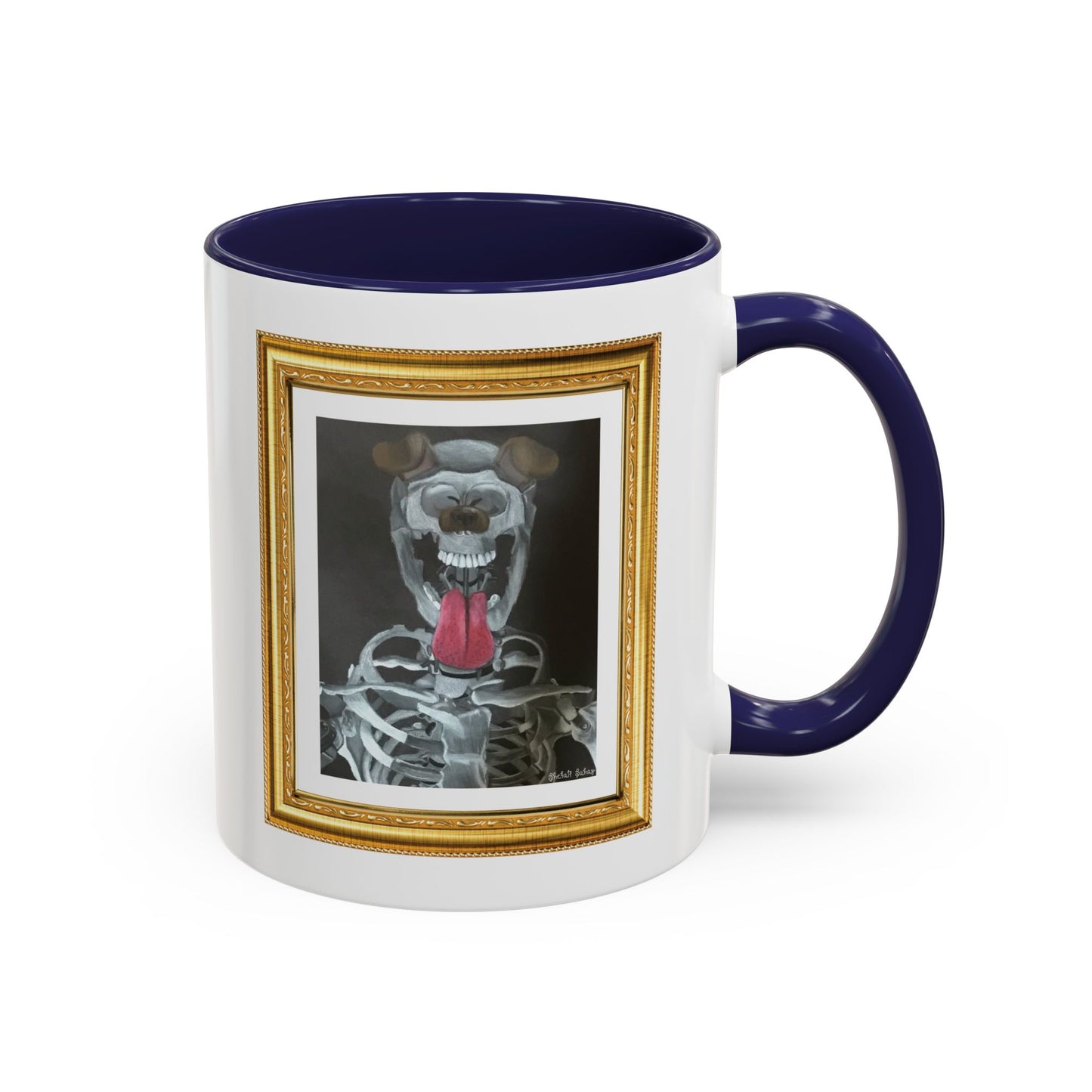 Skeleton Taking A Snapchat Selfie | Accent Coffee Mug (11, 15oz)