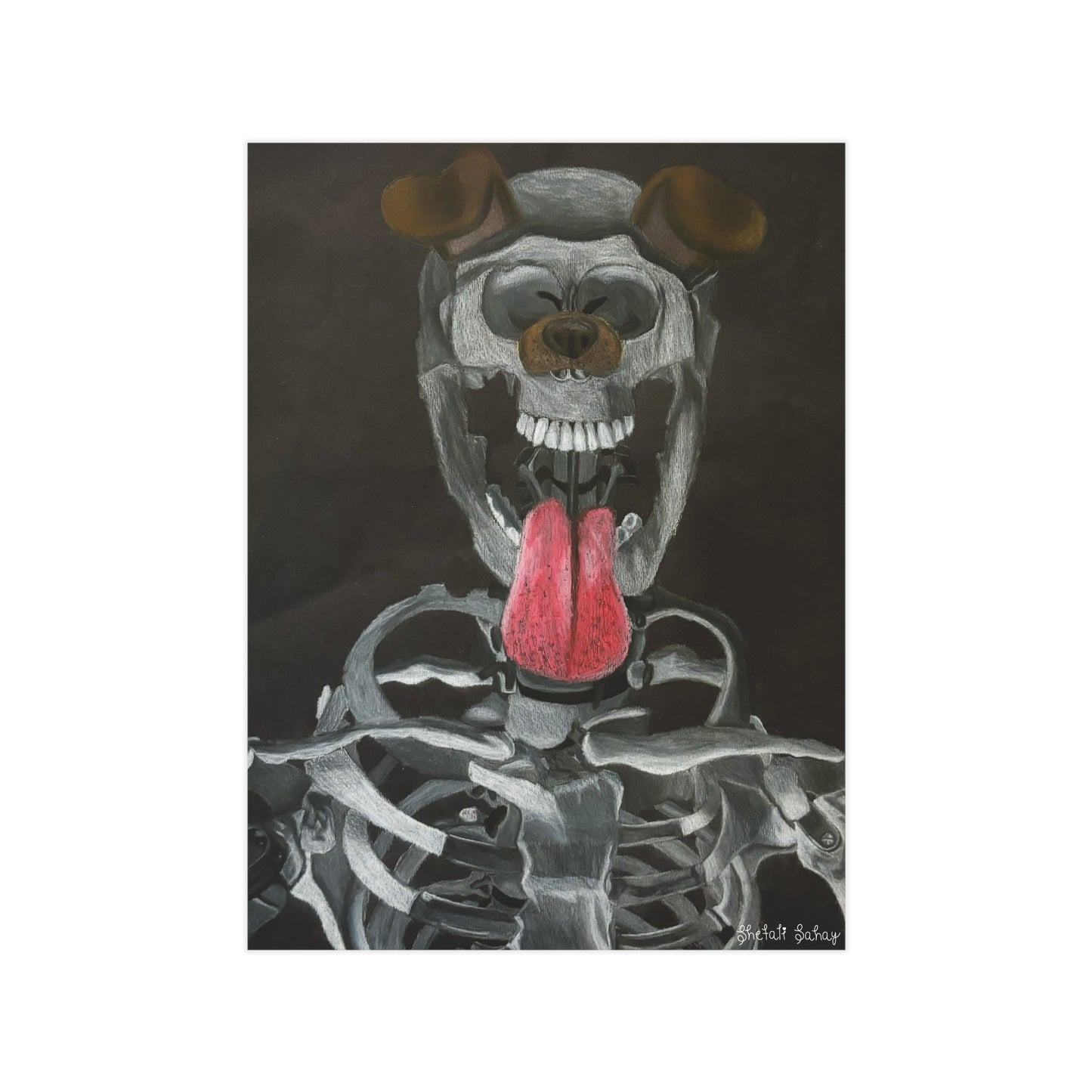 Skeleton Taking A Snapchat Selfie | Unframed Prints