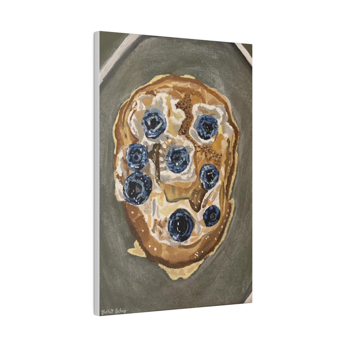 Happy Blueberry Pancake | Matte Canvas, Stretched, 0.75"