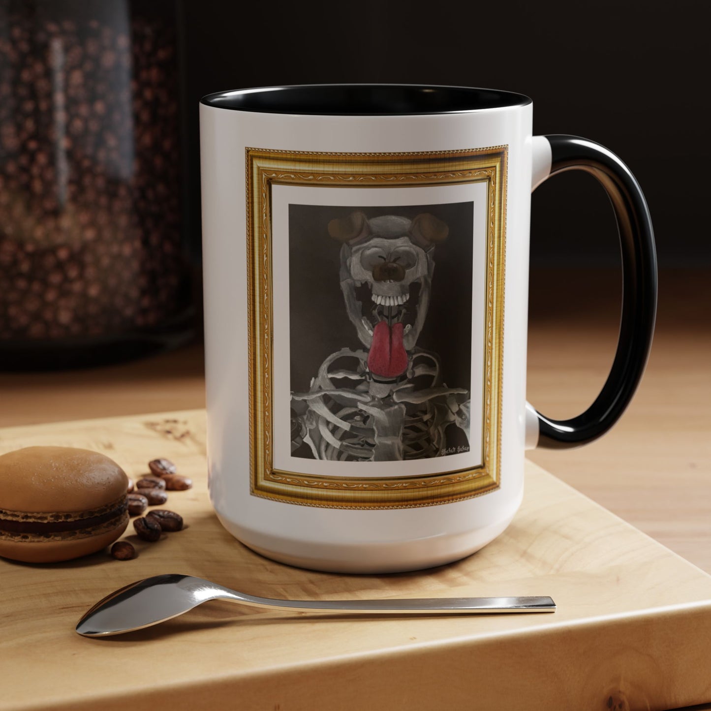 Skeleton Taking A Snapchat Selfie | Accent Coffee Mug (11, 15oz)