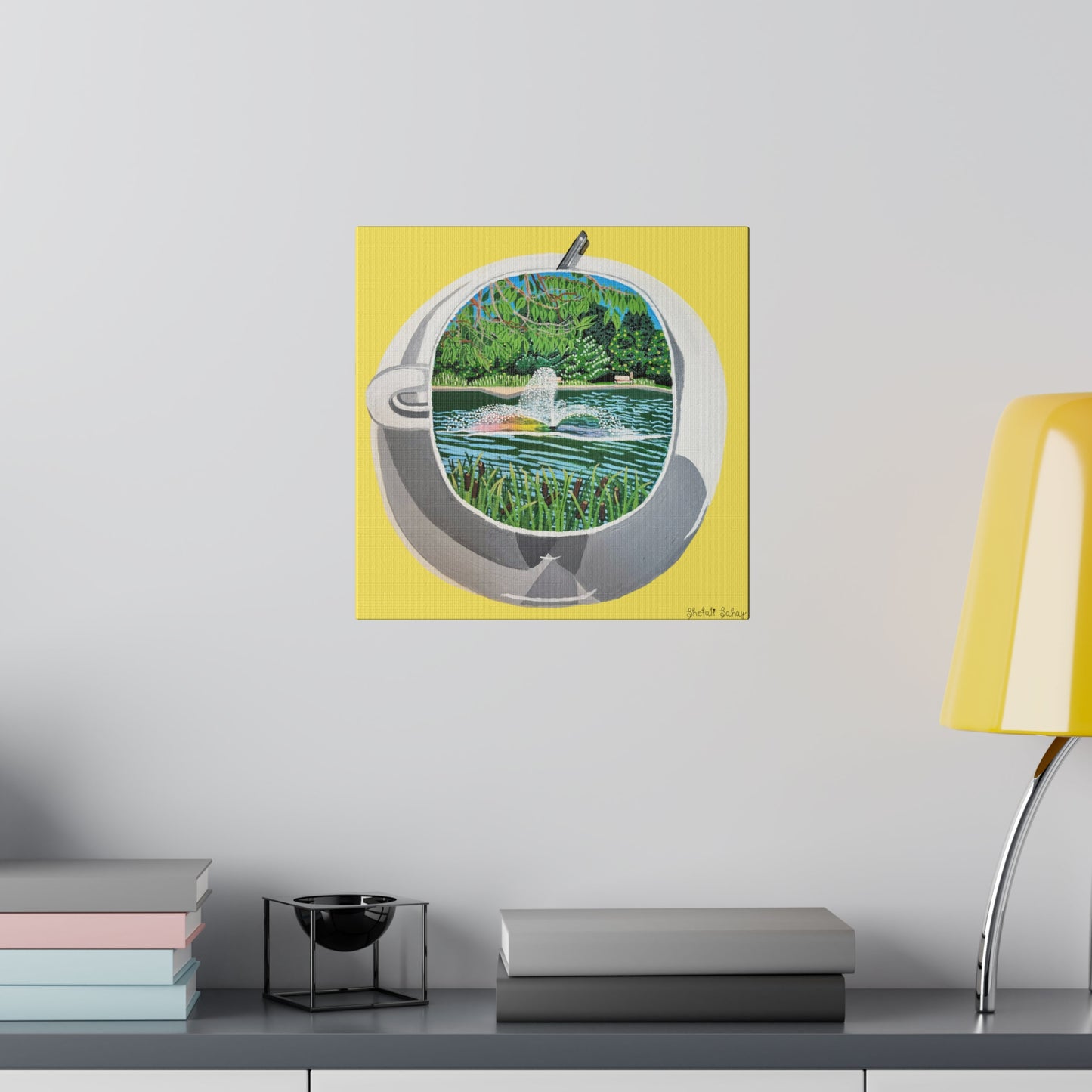 A Cup Of Watchung Lake | Matte Canvas, Stretched, 0.75"