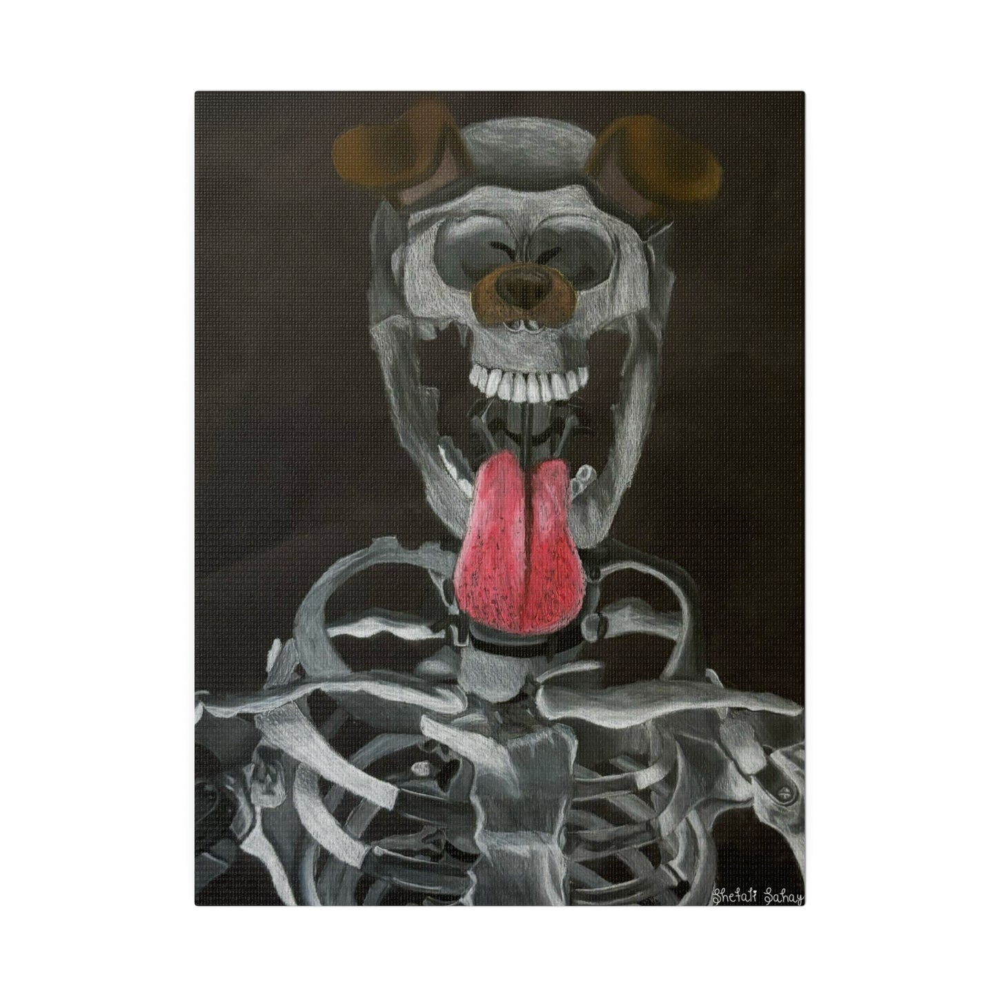 Skeleton Taking A Snapchat Selfie | Matte Canvas, Stretched, 0.75"