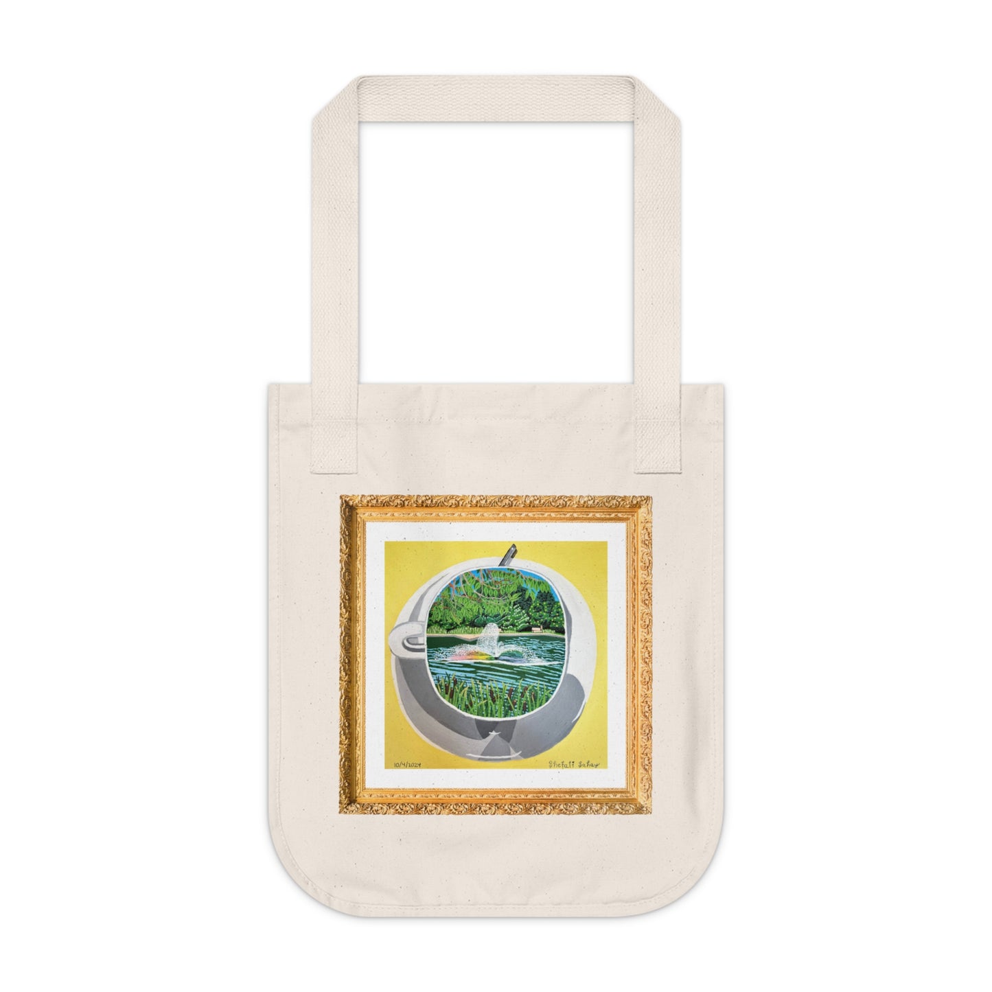 A Cup Of Watchung Lake | Organic Canvas Tote Bag