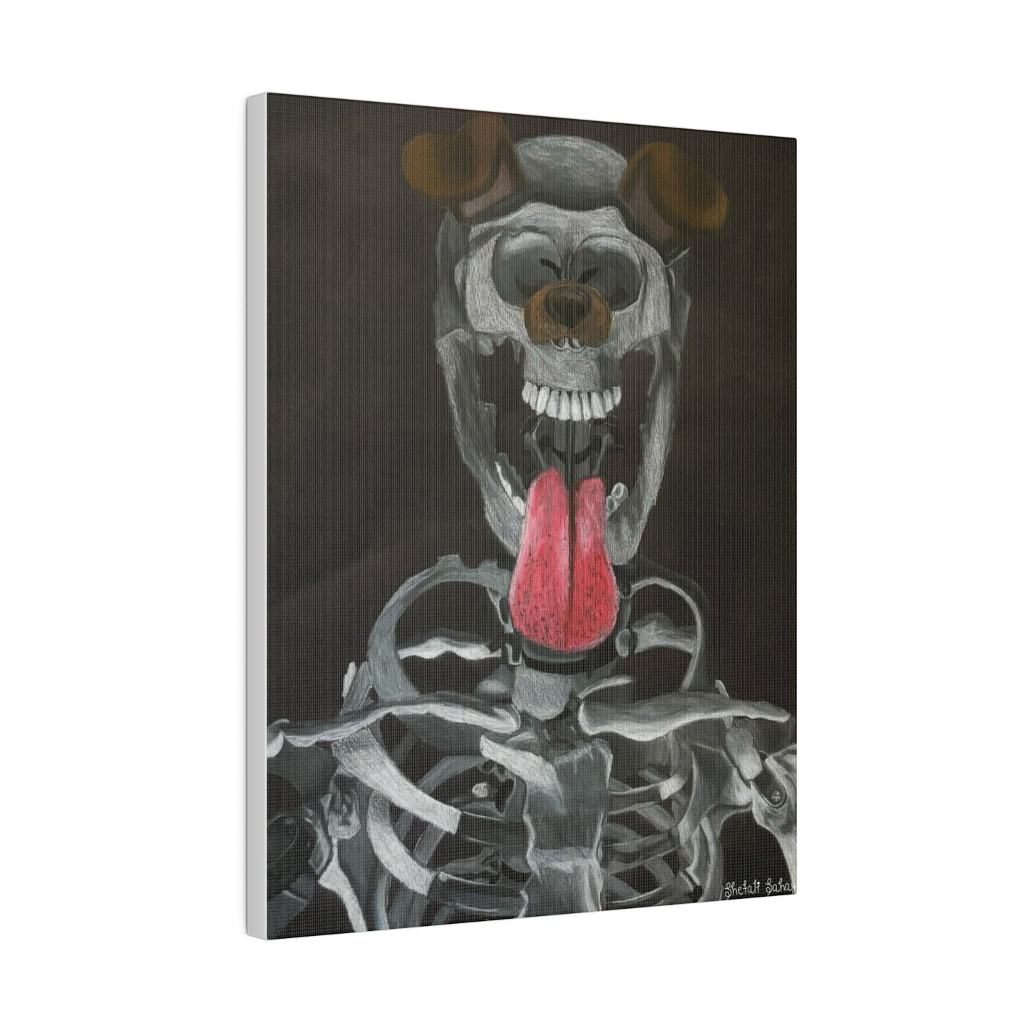 Skeleton Taking A Snapchat Selfie | Matte Canvas, Stretched, 0.75"