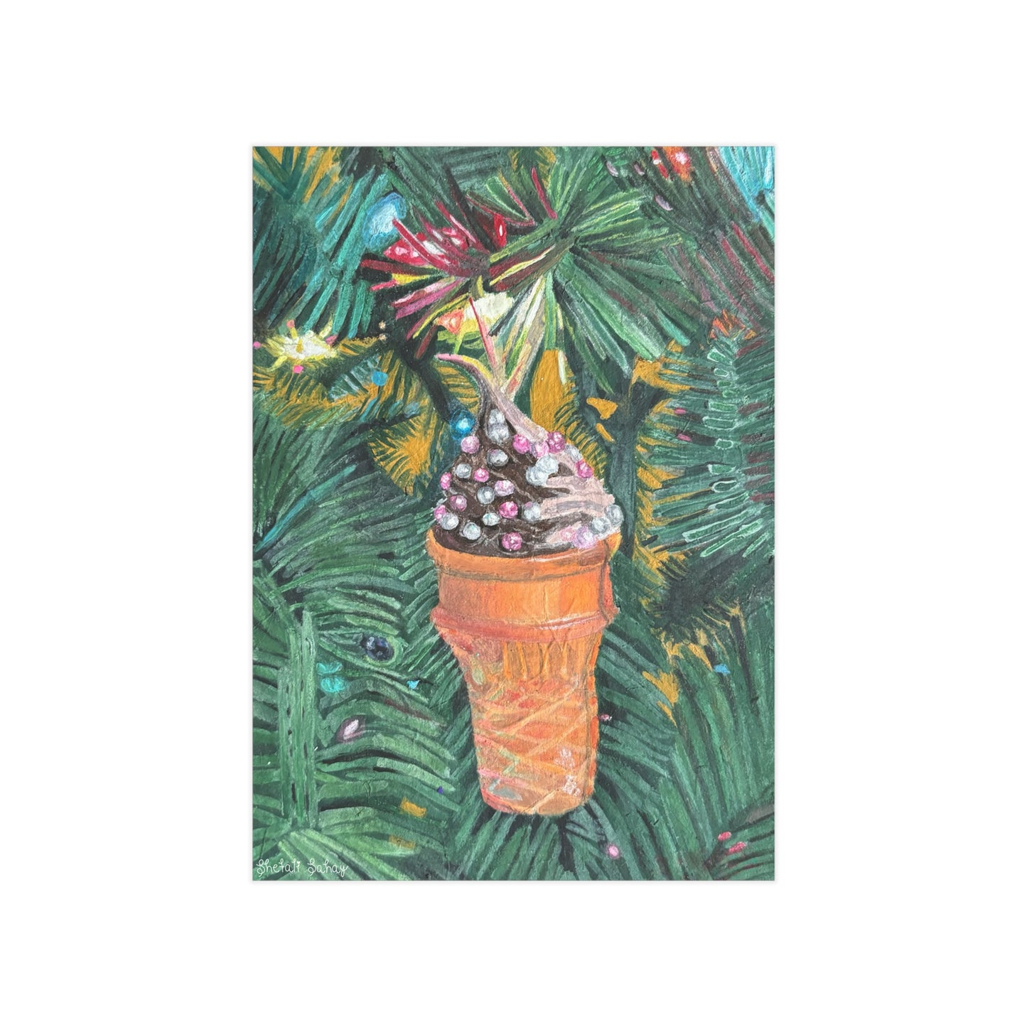 A Lifelike Ice Cream Ornament | Unframed Prints