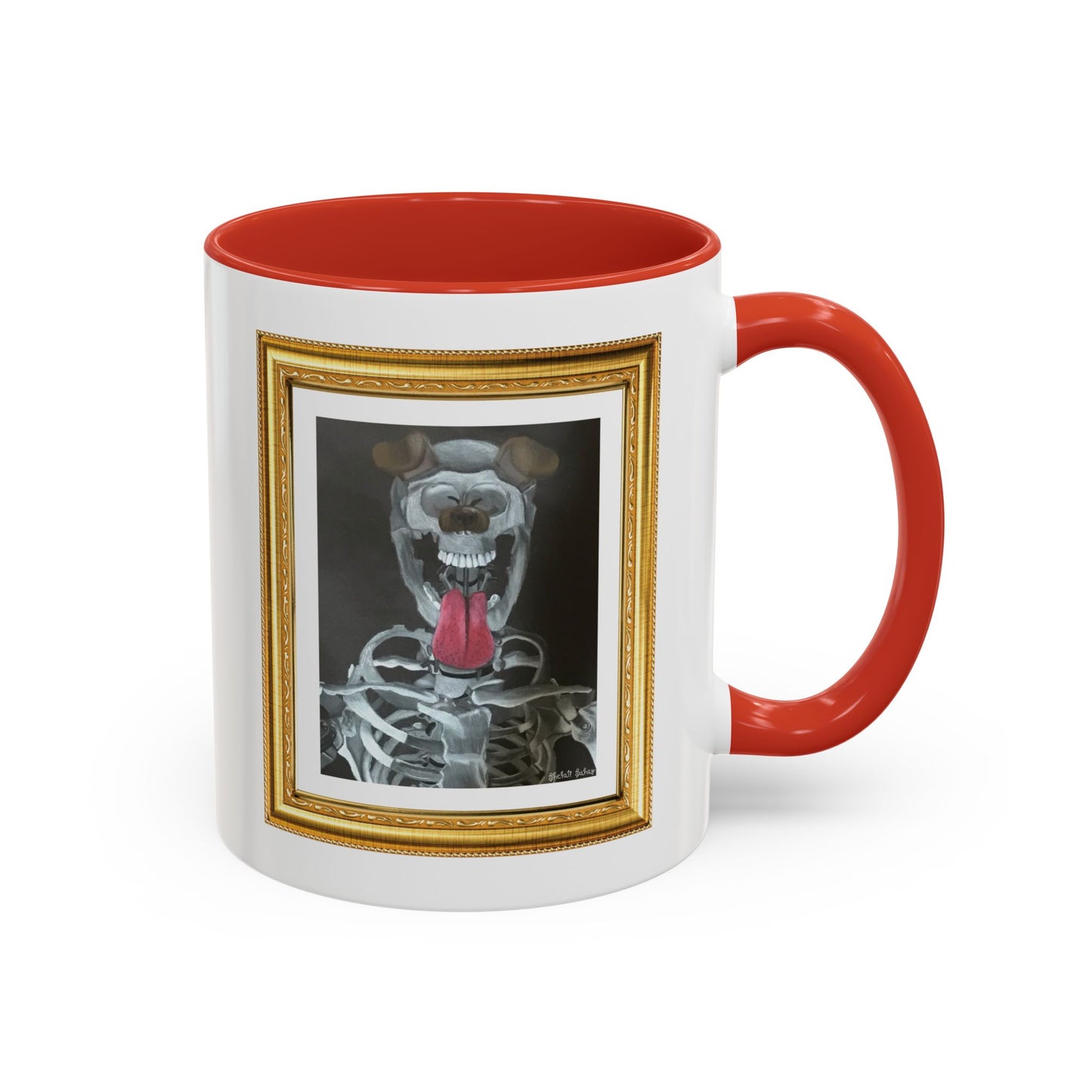 Skeleton Taking A Snapchat Selfie | Accent Coffee Mug (11, 15oz)