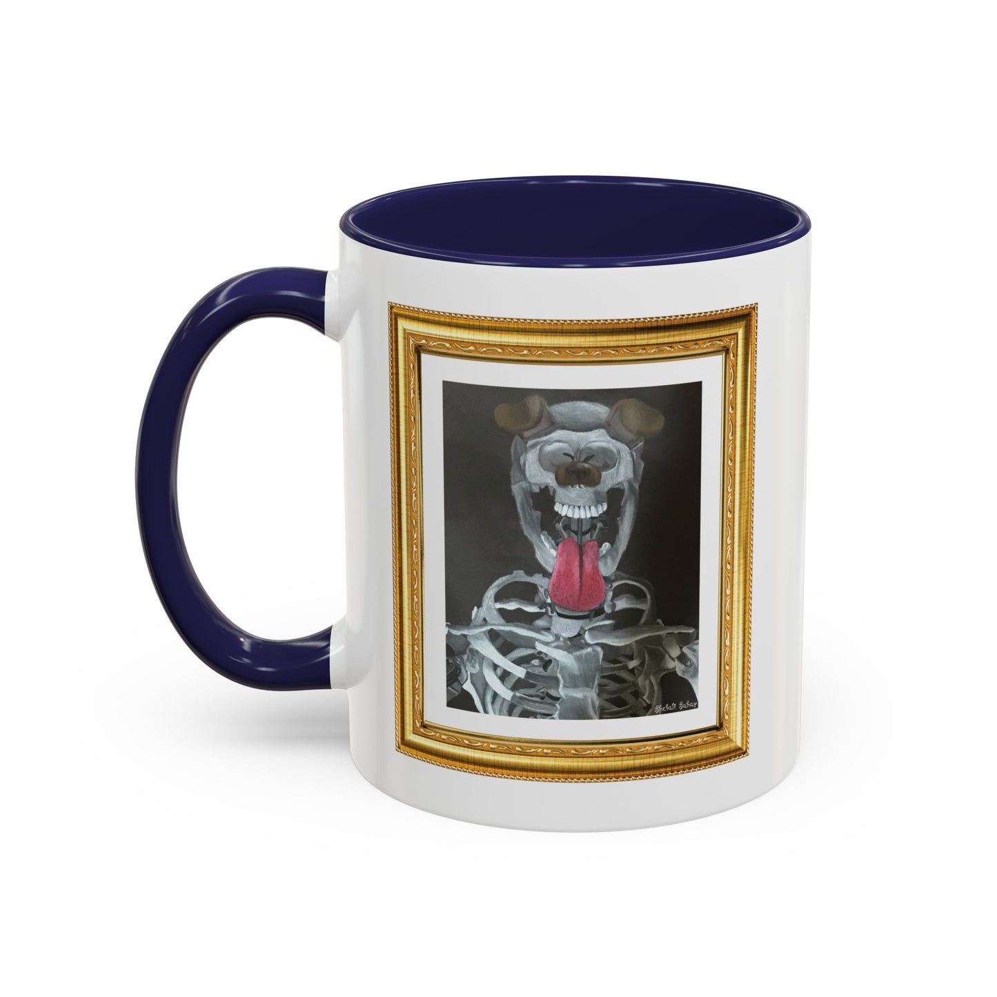 Skeleton Taking A Snapchat Selfie | Accent Coffee Mug (11, 15oz)