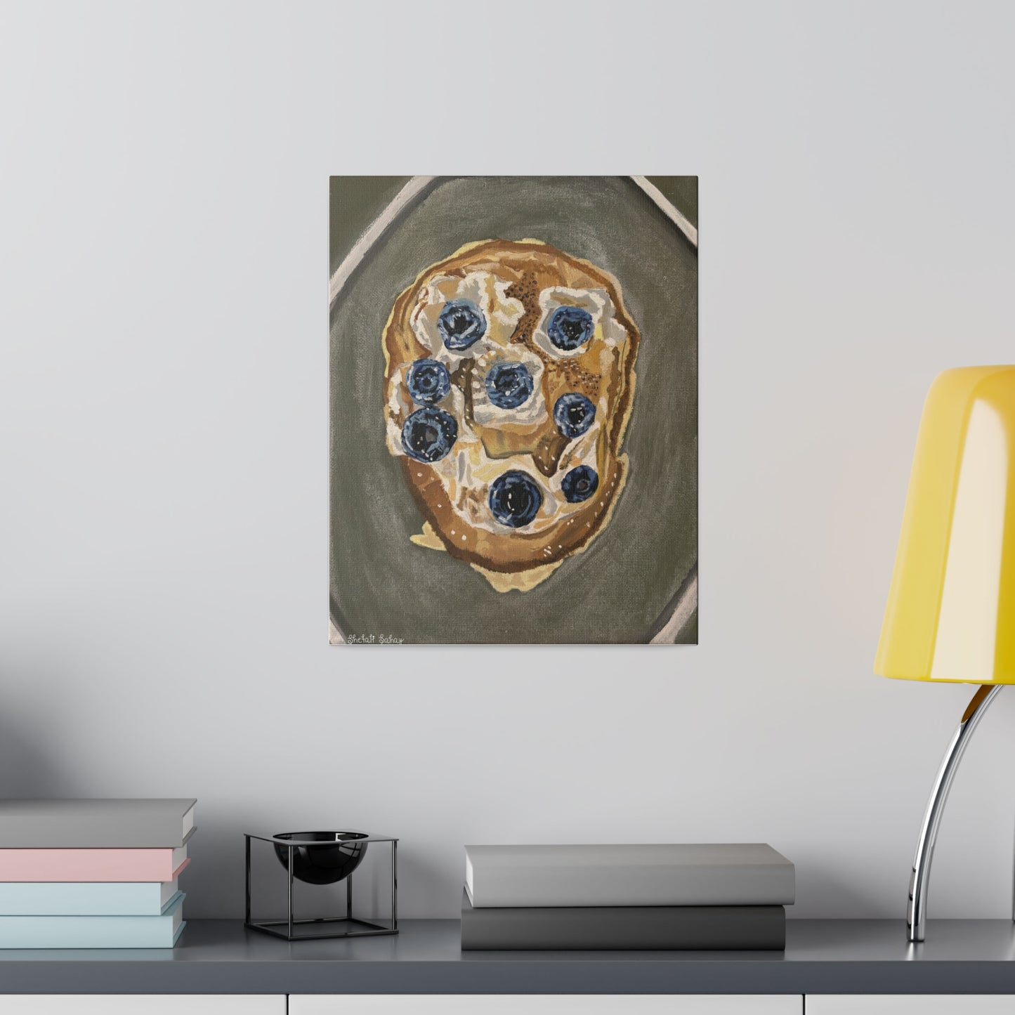 Happy Blueberry Pancake | Matte Canvas, Stretched, 0.75"