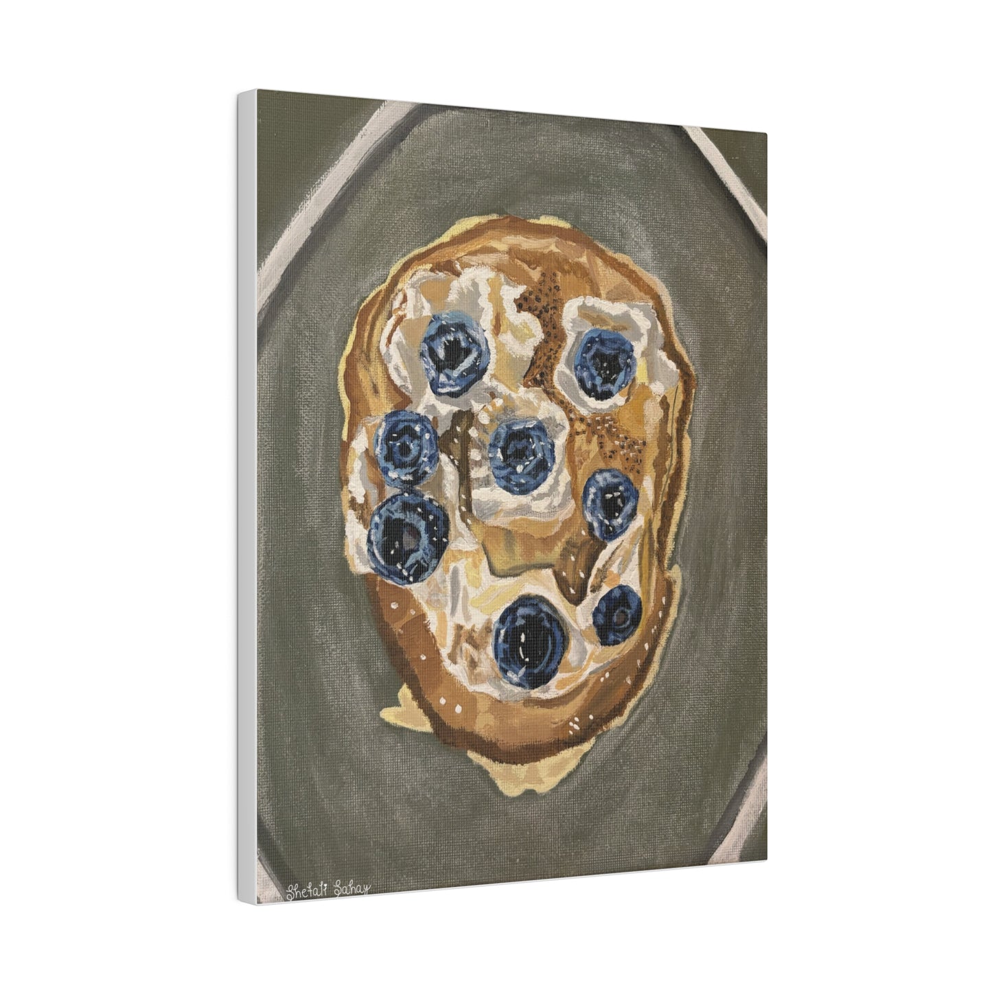 Happy Blueberry Pancake | Matte Canvas, Stretched, 0.75"