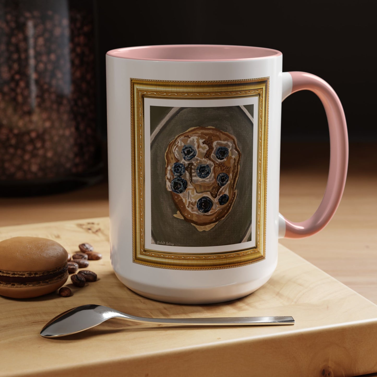 Happy Blueberry Pancake | Accent Coffee Mug (11, 15oz)