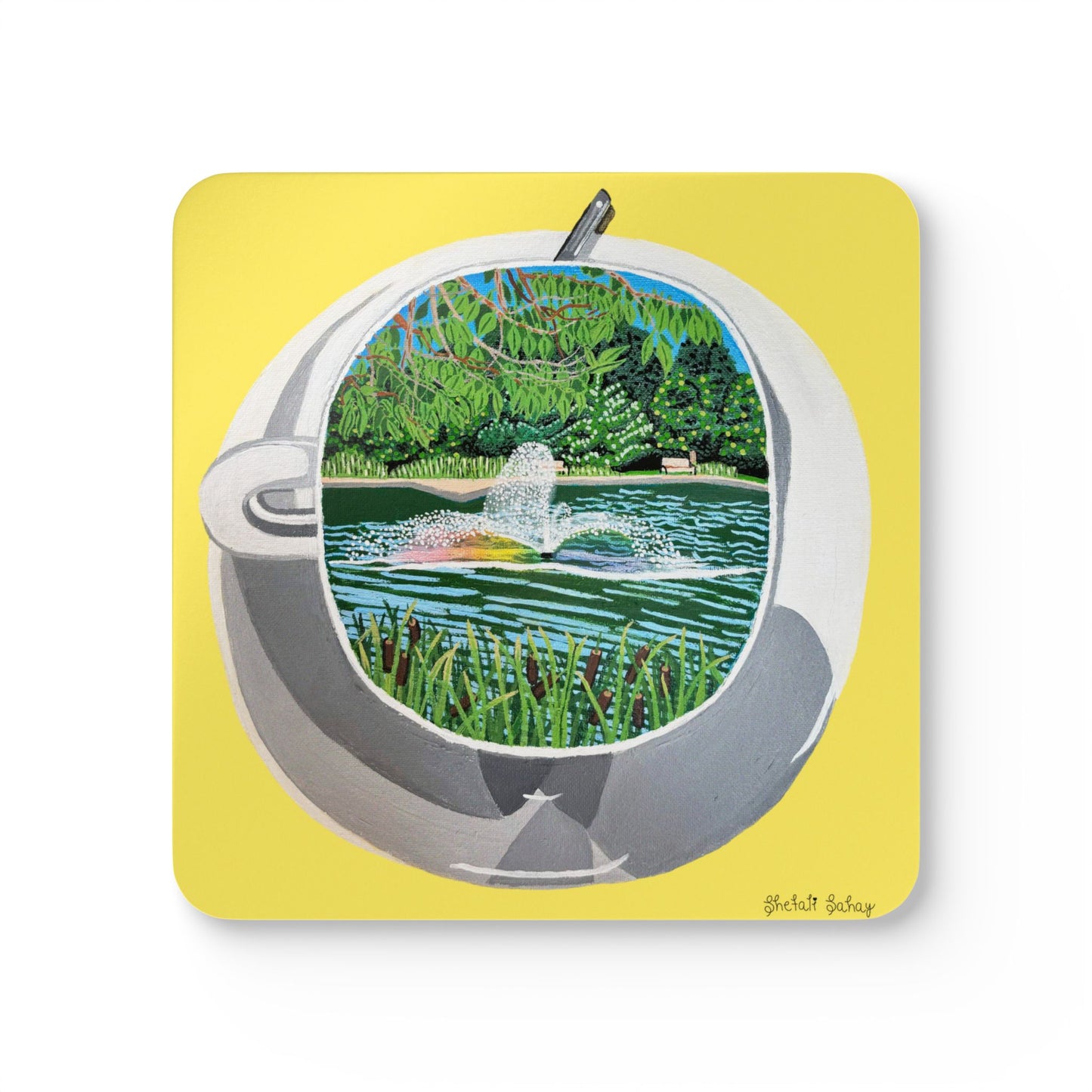 A Cup Of Watchung Lake | Corkwood Coaster Set