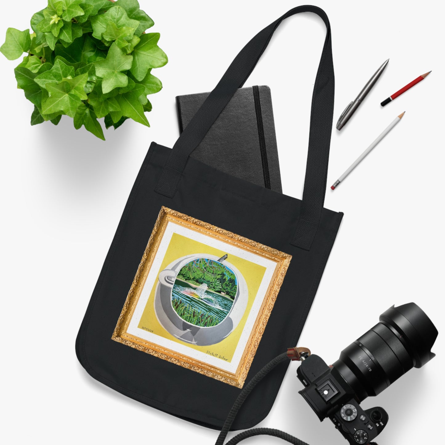 A Cup Of Watchung Lake | Organic Canvas Tote Bag