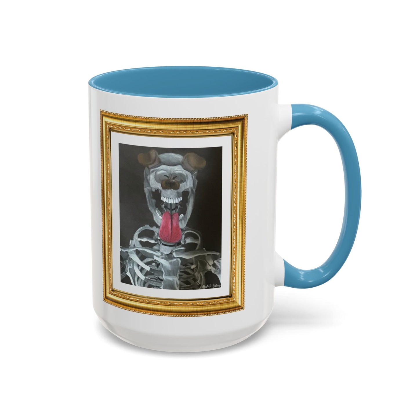 Skeleton Taking A Snapchat Selfie | Accent Coffee Mug (11, 15oz)