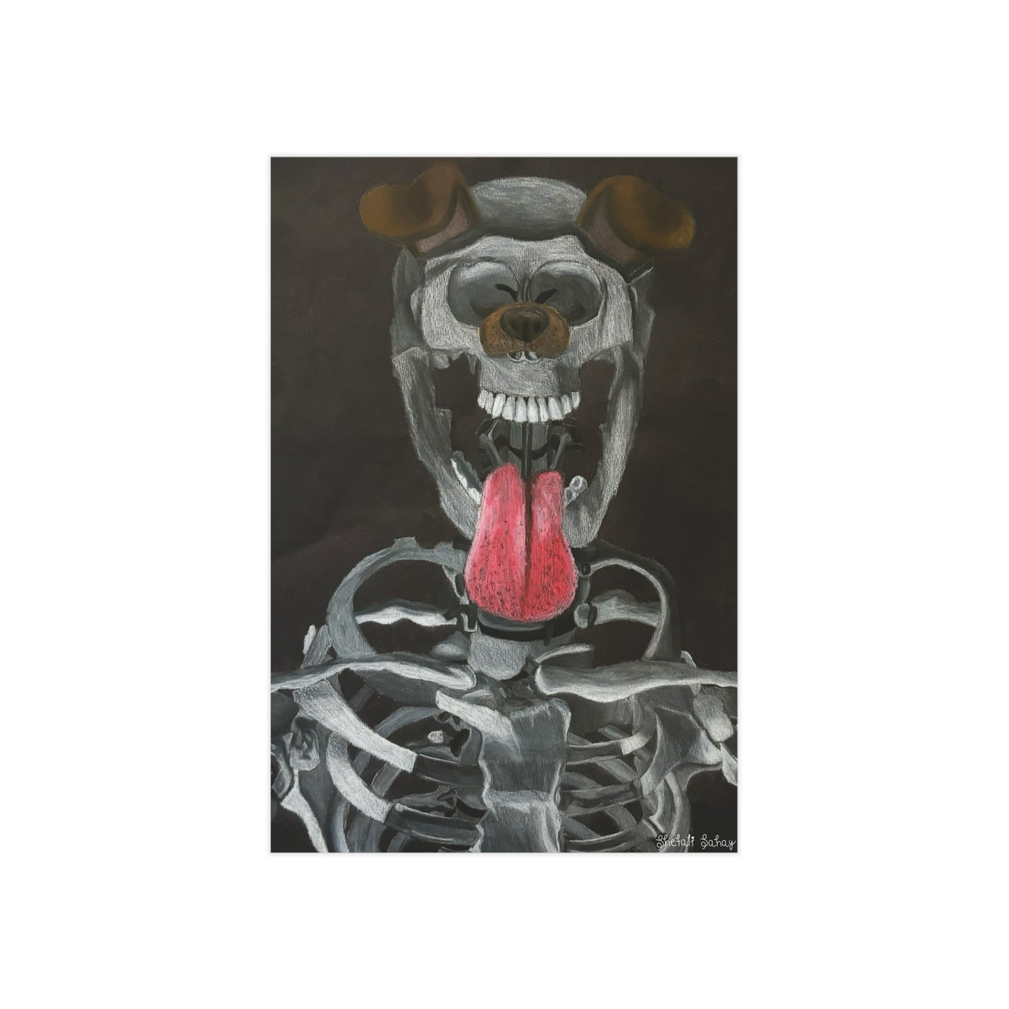 Skeleton Taking A Snapchat Selfie | Unframed Prints